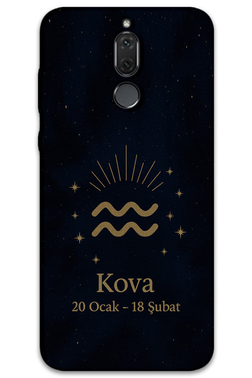 Huawei Mate 10 Lite Uyumlu Kova Burcu Desenli Telefon Kılıfı + Ekran Koruyucu - 5778