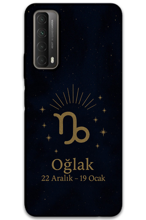 Huawei P Smart 2021 Uyumlu Oğlak Burcu Desenli Telefon Kılıfı + Ekran Koruyucu - 5777