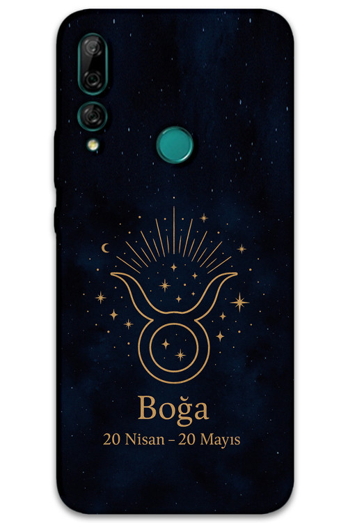 Huawei Y9 Prime 2019 Uyumlu Boğa Burcu Desenli Telefon Kılıfı + Ekran Koruyucu - 5769