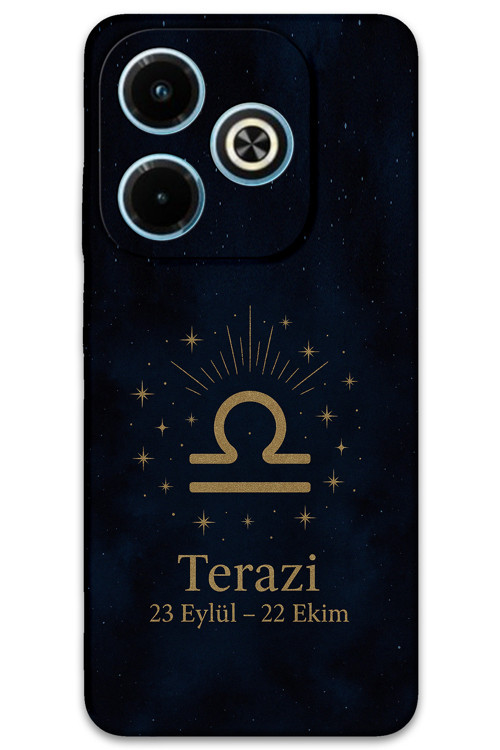 İnfinix Hot 40İ Uyumlu Terazi Burcu Desenli Telefon Kılıfı + Ekran Koruyucu - 5774