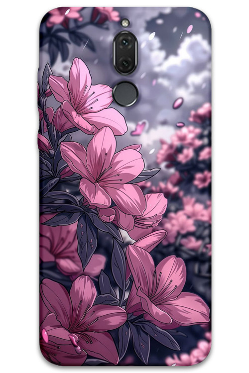 Huawei Mate 10 Lite Uyumlu Çiçek Desenli Telefon Kılıfı + Ekran Koruyucu - 5796