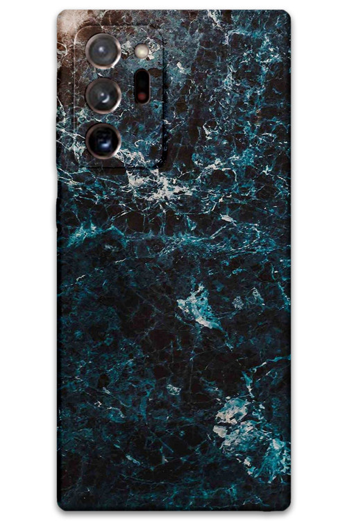 Galaxy Note 20 Ultra Uyumlu Mermer Desenli Telefon Kılıfı + Ekran Koruyucu - 5819