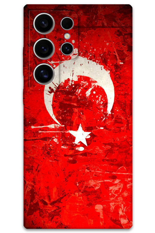 Galaxy S25 Ultra Uyumlu Türk Bayrağı Desenli Telefon Kılıfı + Ekran Koruyucu - 5847