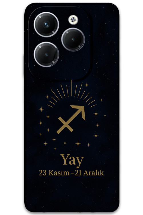 İnfinix Hot 40 Pro Uyumlu Yay Burcu Desenli Telefon Kılıfı + Ekran Koruyucu - 5776