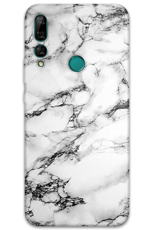 Huawei Y9 Prime 2019 Uyumlu Mermer Desenli Telefon Kılıfı + Ekran Koruyucu - 5817