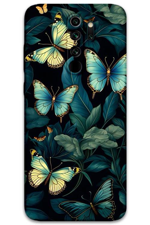 Xiaomi Redmi Note 8 Pro Uyumlu Kelebek Desenli Telefon Kılıfı + Ekran Koruyucu - 5791