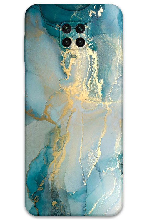 Xiaomi Redmi Note 9 Pro Uyumlu Mermer Desenli Telefon Kılıfı + Ekran Koruyucu - 5814