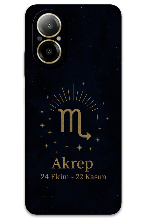 Realme 12 Lite Uyumlu Akrep Burcu Desenli Telefon Kılıfı + Ekran Koruyucu - 5775