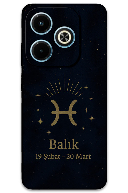 İnfinix Hot 40İ Uyumlu Balık Burcu Desenli Telefon Kılıfı + Ekran Koruyucu - 5779