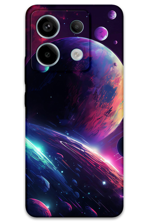 Xiaomi Redmi Note 13 Pro 5G Uyumlu Uzay Desenli Telefon Kılıfı + Ekran Koruyucu - 5862