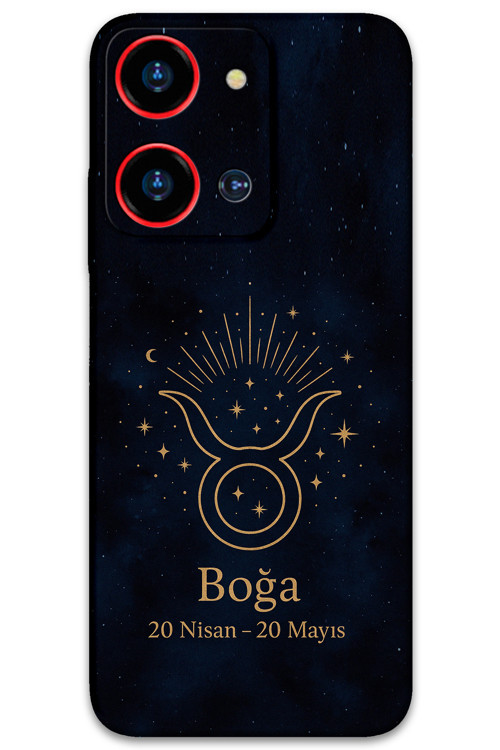 Reeder S19 Max Pro S Zoom Uyumlu Boğa Burcu Desenli Telefon Kılıfı + Ekran Koruyucu - 5769
