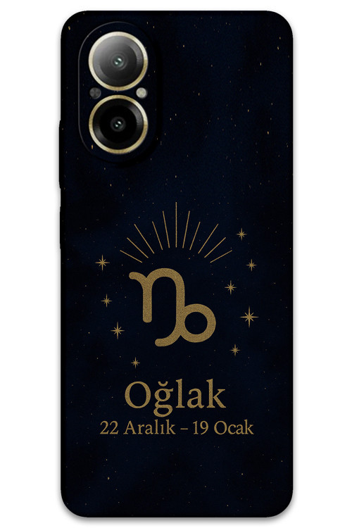 Realme 12 Lite Uyumlu Oğlak Burcu Desenli Telefon Kılıfı + Ekran Koruyucu - 5777