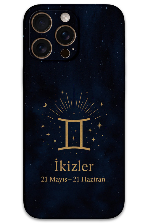 İphone 16 Pro Max Uyumlu İkizler Burcu Desenli Telefon Kılıfı + Ekran Koruyucu - 5770
