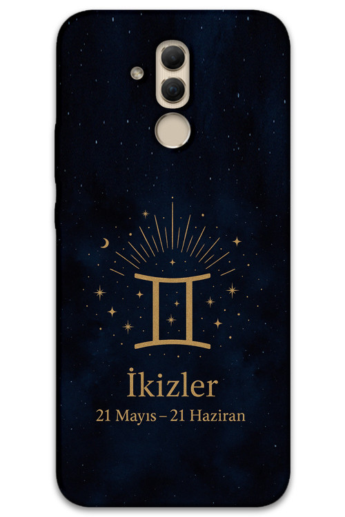 Huawei Mate 20 Lite Uyumlu İkizler Burcu Desenli Telefon Kılıfı + Ekran Koruyucu - 5770