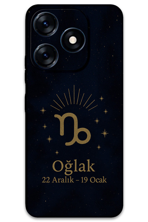 Tecno Spark 10 Uyumlu Oğlak Burcu Desenli Telefon Kılıfı + Ekran Koruyucu - 5777