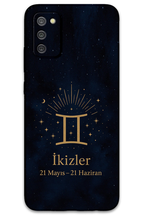 Galaxy A02S Uyumlu İkizler Burcu Desenli Telefon Kılıfı + Ekran Koruyucu - 5770
