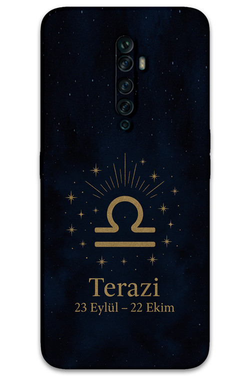 Oppo Reno 2Z Uyumlu Terazi Burcu Desenli Telefon Kılıfı + Ekran Koruyucu - 5774