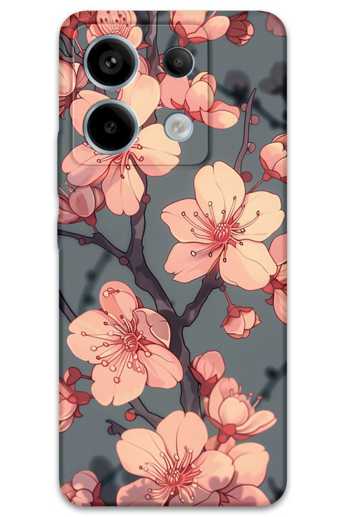 Xiaomi Redmi Note 13 Pro 4G Uyumlu Çiçek Desenli Telefon Kılıfı + Ekran Koruyucu - 5801