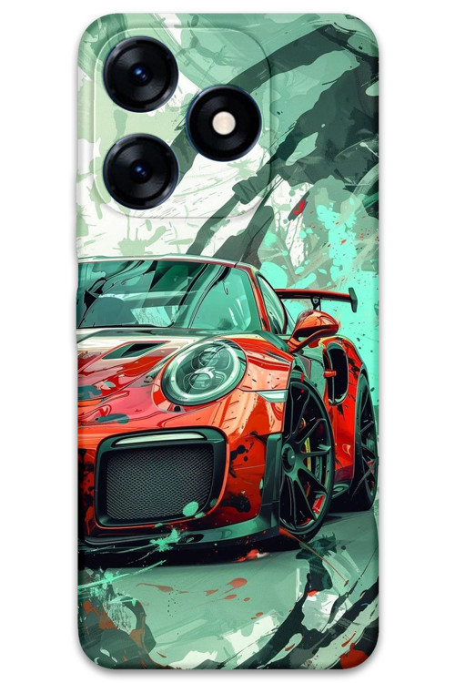 Tecno Spark Go 2024 Uyumlu Araba Desenli Telefon Kılıfı + Ekran Koruyucu - 5765