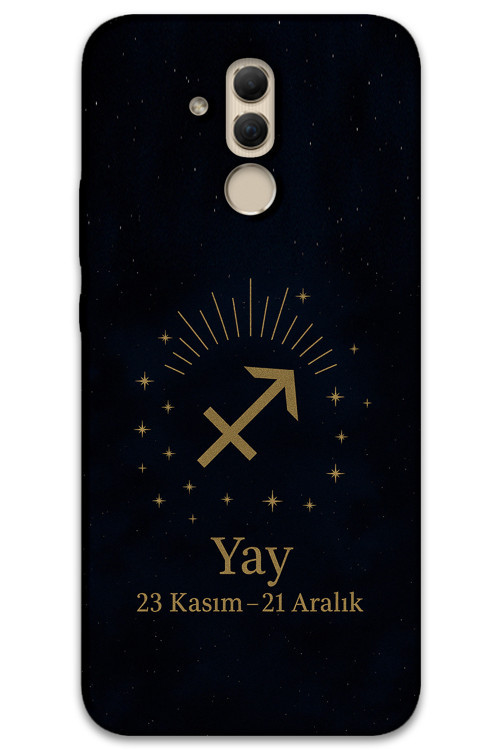 Huawei Mate 20 Lite Uyumlu Yay Burcu Desenli Telefon Kılıfı + Ekran Koruyucu - 5776