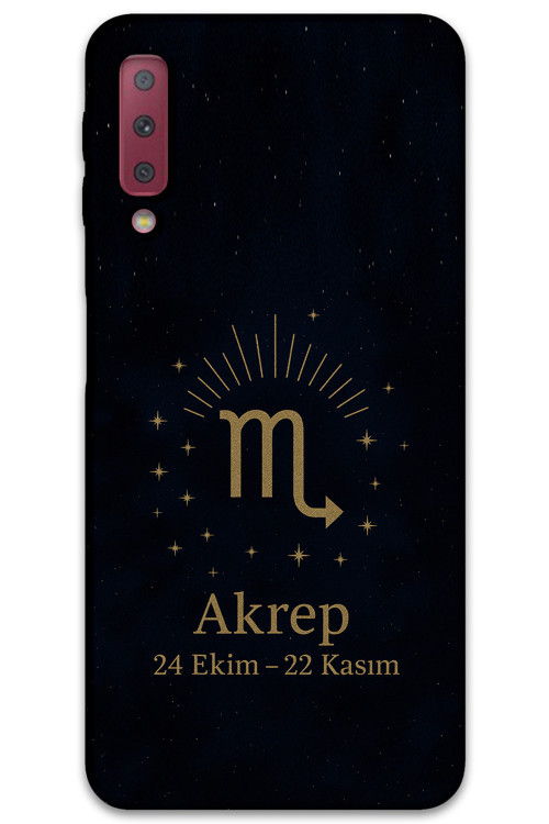 Galaxy A7 2018 Uyumlu Akrep Burcu Desenli Telefon Kılıfı + Ekran Koruyucu - 5775