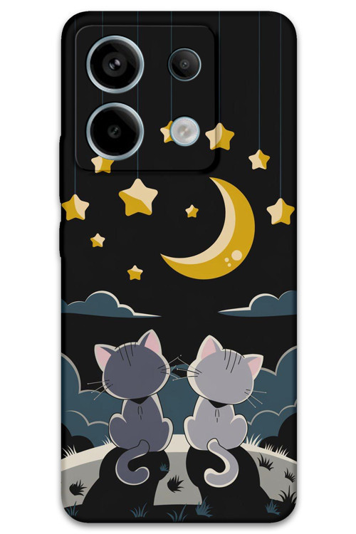 Xiaomi Redmi Note 13 Pro 5G Uyumlu Kedi Desenli Telefon Kılıfı + Ekran Koruyucu - 5809