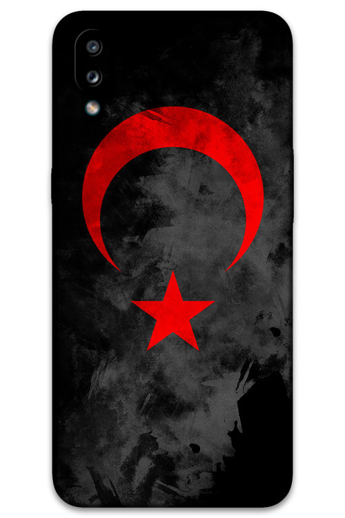 Galaxy A10S Uyumlu Türk Bayrağı Desenli Telefon Kılıfı + Ekran Koruyucu - 5852
