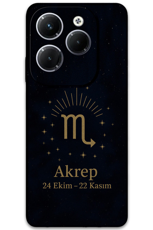 İnfinix Hot 40 Pro Uyumlu Akrep Burcu Desenli Telefon Kılıfı + Ekran Koruyucu - 5775