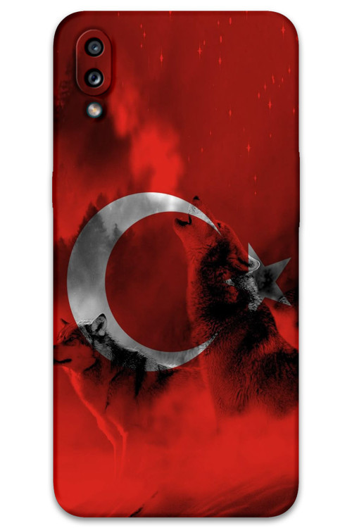 Galaxy A10S Uyumlu Türk Bayrağı Desenli Telefon Kılıfı + Ekran Koruyucu - 5854