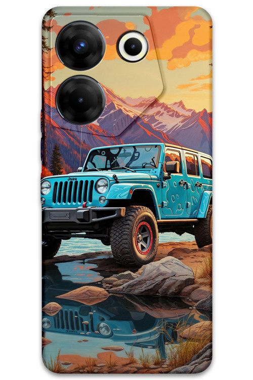 Tecno Camon 20 Pro 4G Uyumlu Araba Desenli Telefon Kılıfı + Ekran Koruyucu - 5758