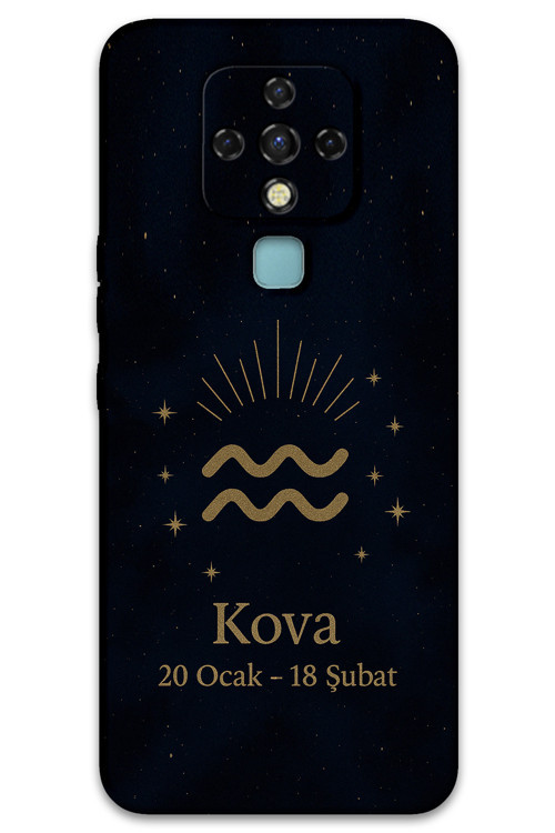 Tecno Camon 16 Uyumlu Kova Burcu Desenli Telefon Kılıfı + Ekran Koruyucu - 5778