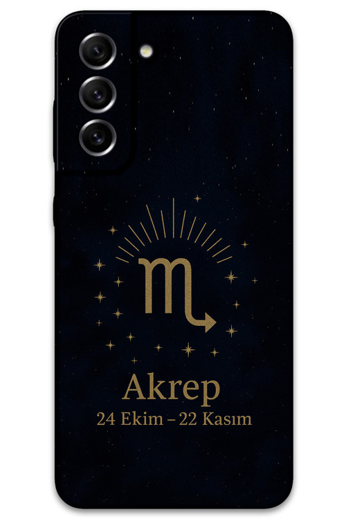 Galaxy S22 Plus Uyumlu Akrep Burcu Desenli Telefon Kılıfı + Ekran Koruyucu - 5775