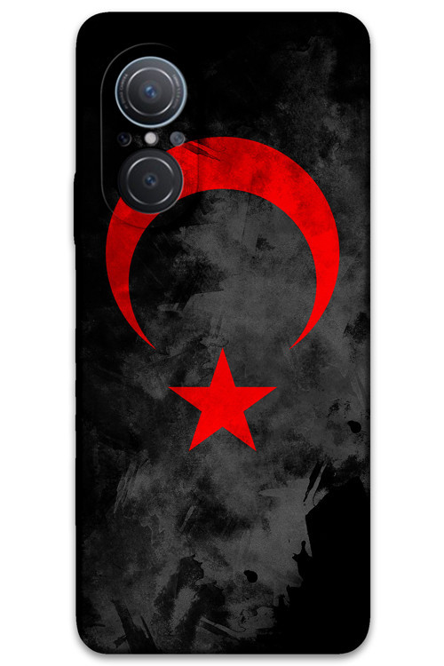 Huawei Nova 9 Se Uyumlu Türk Bayrağı Desenli Telefon Kılıfı + Ekran Koruyucu - 5852