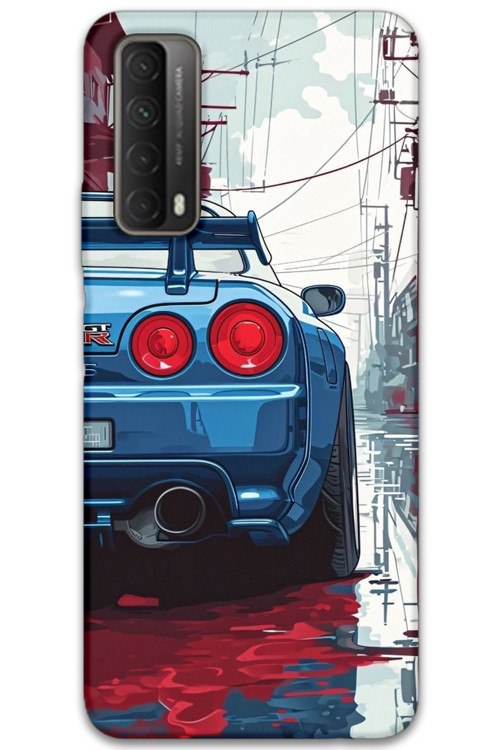 Huawei P Smart 2021 Uyumlu Araba Desenli Telefon Kılıfı + Ekran Koruyucu - 5761