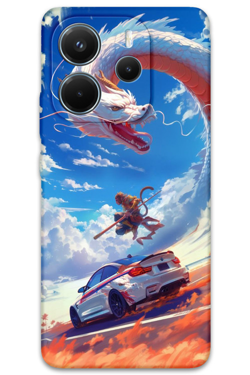 Xiaomi Redmi Note 14 5G Uyumlu Araba Desenli Telefon Kılıfı + Ekran Koruyucu - 5764