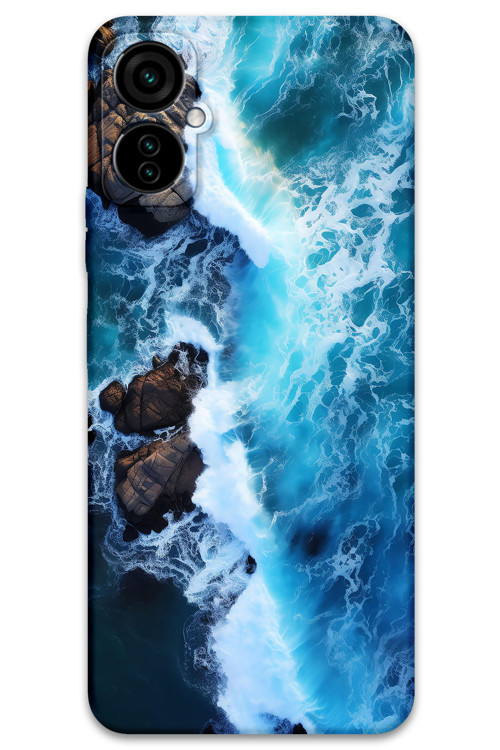 Tecno Camon 19 Neo Uyumlu Mermer Desenli Telefon Kılıfı + Ekran Koruyucu - 5810