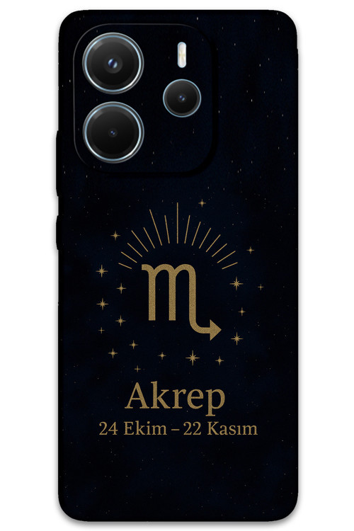 Xiaomi Redmi Note 14 4G Uyumlu Akrep Burcu Desenli Telefon Kılıfı + Ekran Koruyucu - 5775