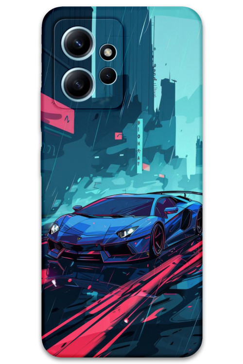 Xiaomi Redmi Note 12 4G Uyumlu Araba Desenli Telefon Kılıfı + Ekran Koruyucu - 5763