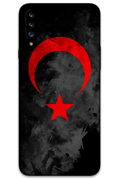 Galaxy A20S Uyumlu Türk Bayrağı Desenli Telefon Kılıfı + Ekran Koruyucu - 5852