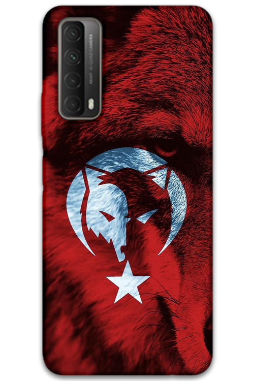 Huawei P Smart 2021 Uyumlu Türk Bayrağı Desenli Telefon Kılıfı + Ekran Koruyucu - 5856