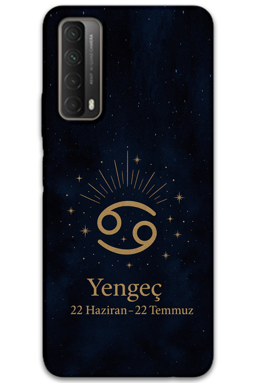 Huawei P Smart 2021 Uyumlu Yengeç Burcu Desenli Telefon Kılıfı + Ekran Koruyucu - 5771
