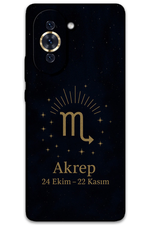 Huawei Nova 10 Uyumlu Akrep Burcu Desenli Telefon Kılıfı + Ekran Koruyucu - 5775