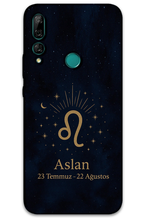 Huawei Y9 Prime 2019 Uyumlu Aslan Burcu Desenli Telefon Kılıfı + Ekran Koruyucu - 5772