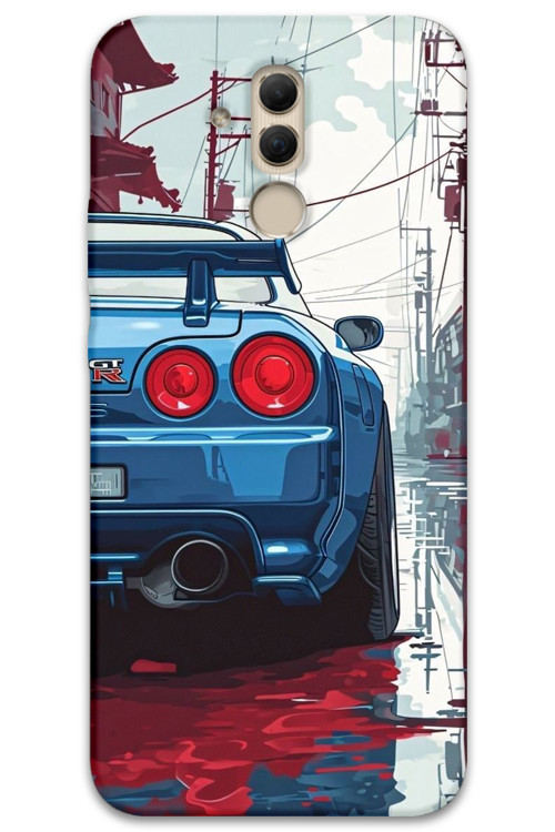 Huawei Mate 20 Lite Uyumlu Araba Desenli Telefon Kılıfı + Ekran Koruyucu - 5761