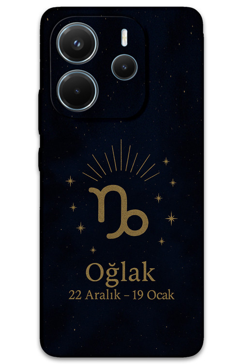 Xiaomi Redmi Note 14 5G Uyumlu Oğlak Burcu Desenli Telefon Kılıfı + Ekran Koruyucu - 5777