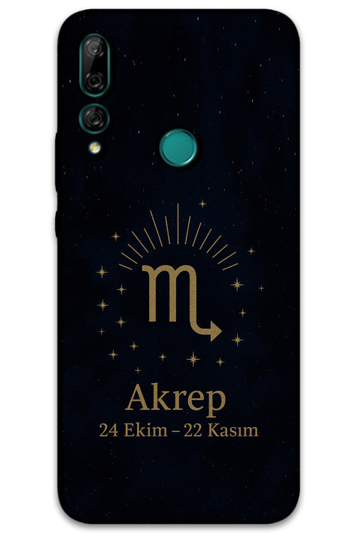 Huawei Y9 Prime 2019 Uyumlu Akrep Burcu Desenli Telefon Kılıfı + Ekran Koruyucu - 5775