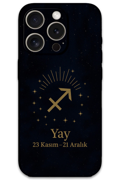 İphone 15 Pro Max Uyumlu Yay Burcu Desenli Telefon Kılıfı + Ekran Koruyucu - 5776