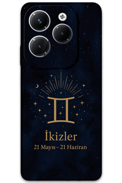 İnfinix Hot 40 Pro Uyumlu İkizler Burcu Desenli Telefon Kılıfı + Ekran Koruyucu - 5770
