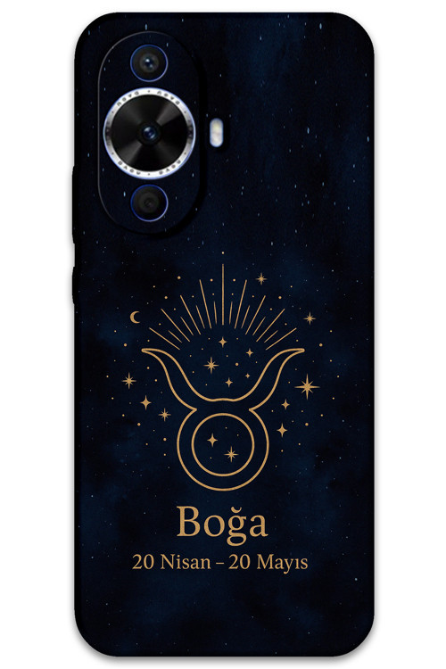 Huawei Nova 12S Uyumlu Boğa Burcu Desenli Telefon Kılıfı + Ekran Koruyucu - 5769