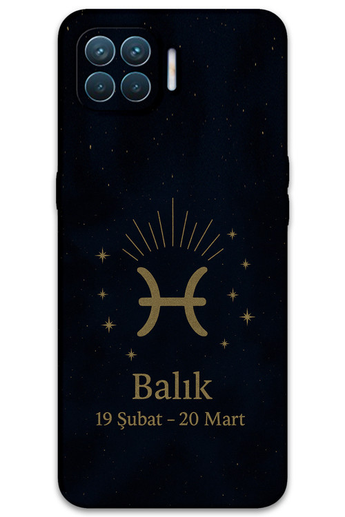 Oppo Reno 4 Lite Uyumlu Balık Burcu Desenli Telefon Kılıfı + Ekran Koruyucu - 5779